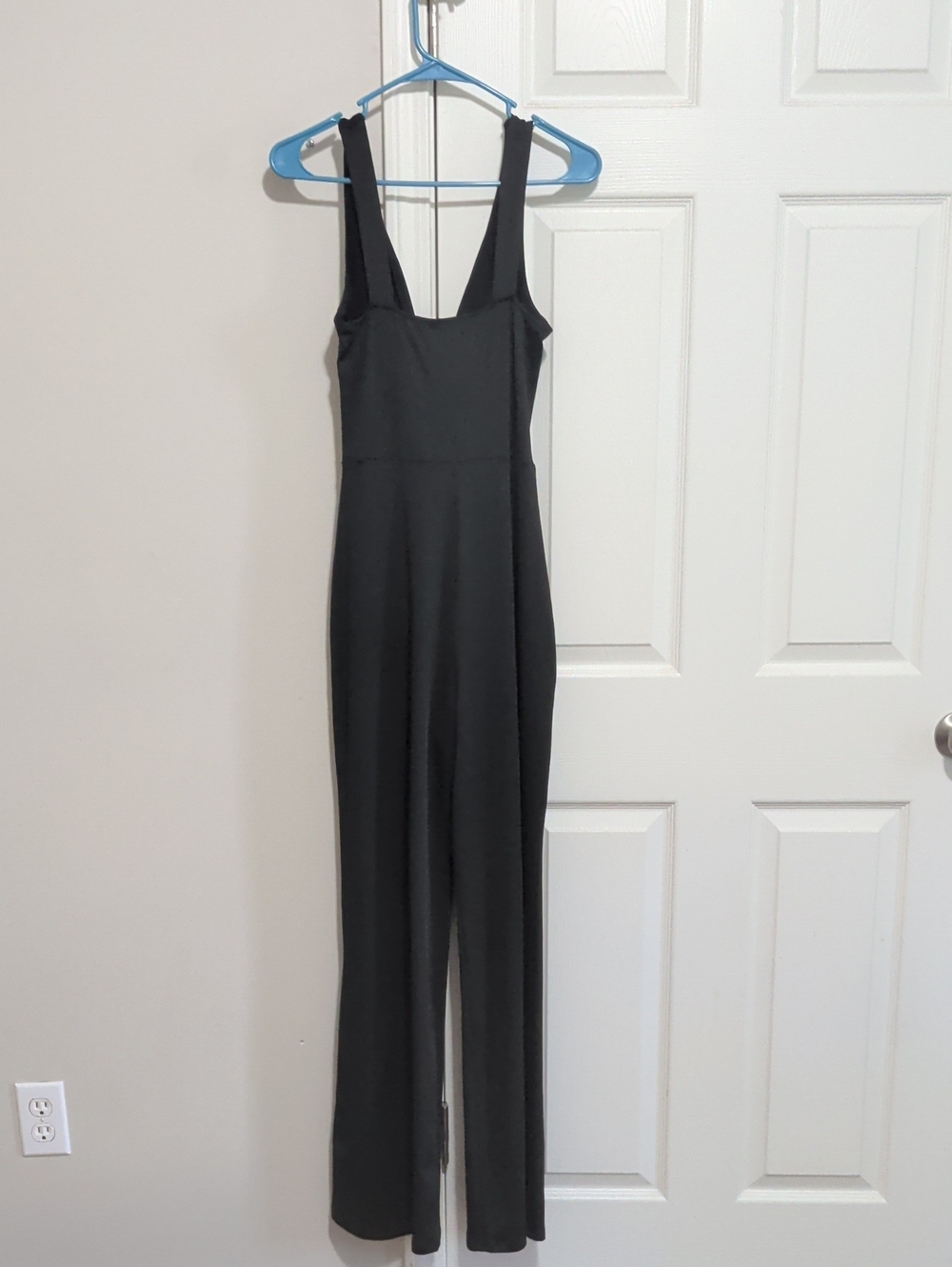Elegant Sleeveless Sexy V Neck Casual Long Wide Leg Pants Belt, Medium, Black - Picture 9 of 9